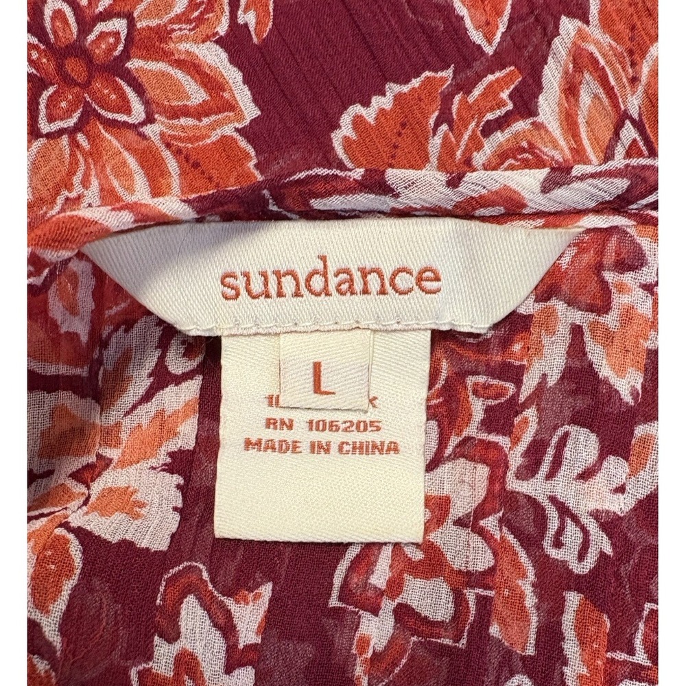 Sundance Womens Large 100% Silk Floral Peasant Blouse Imperial Gardens Boho Top - Picture 5 of 12
